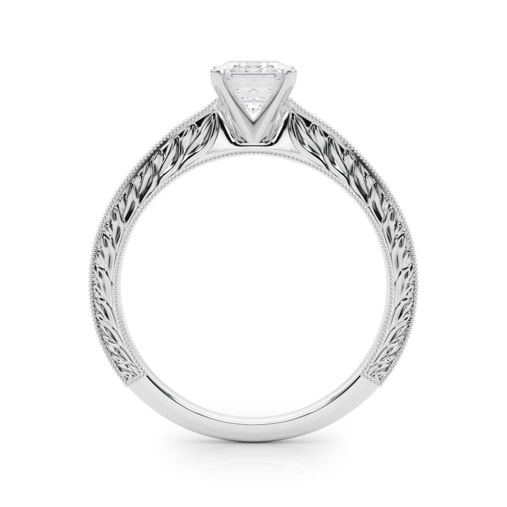 Victoria Emerald Diamond Solitaire Engagement Ring-VIRABYANI